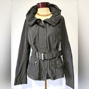 MARC AUREL Olive Green Belted Hidden Hood Jacket. Size 40/ Medium